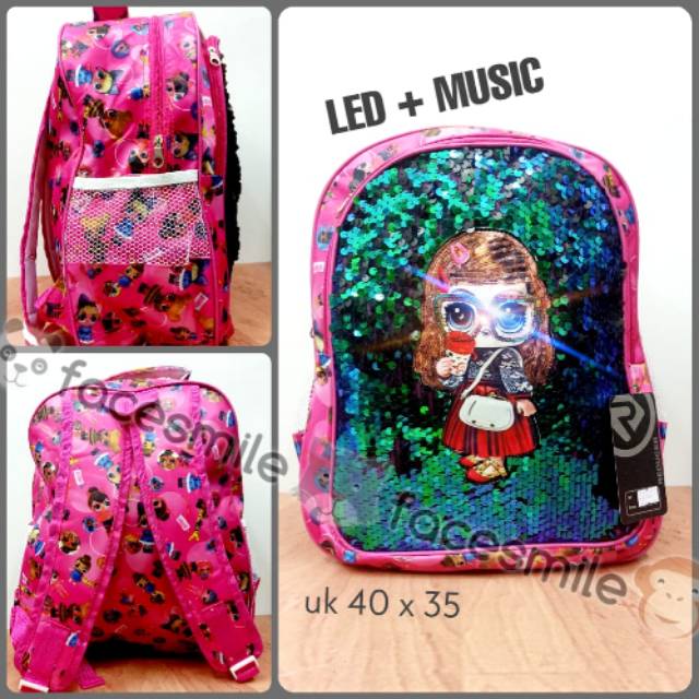 TAS SEQUIN USAP ANAK KARAKTER LOL/Tas sequin lol/ tas anak murah/sequin lol