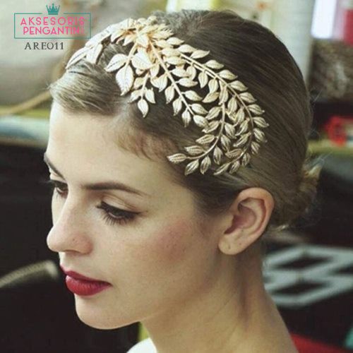 [PRODUK FAVORIT] HEADPIECE WEDDING AKSESORIS PENGANTIN TIARA BANDO GOLD ARE011