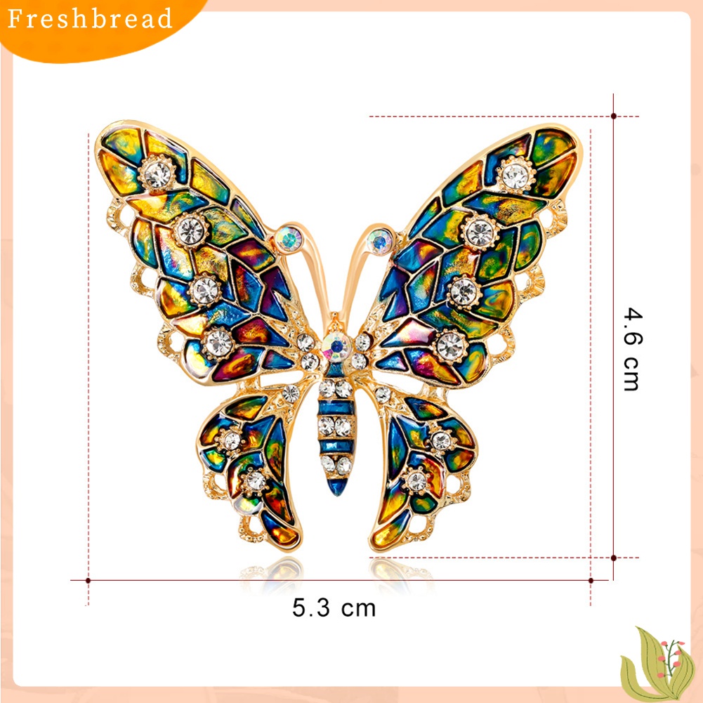 Fresh| Butterfly Bros Bentuk Kupu-Kupu Aksen Berlian Imitasi Warna-Warni Bahan Metal Untuk Wanita