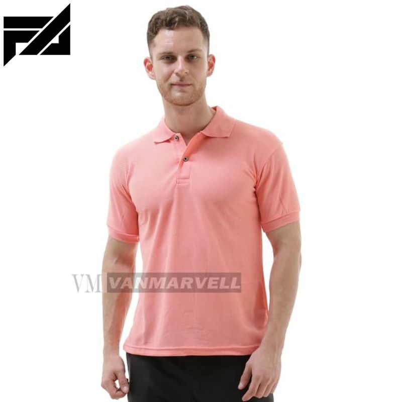 TERBARU VM Kaos Polo Shirt Polos Pink Salem Peach Lengan Pendek - pink salem M