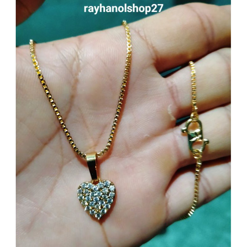 Perhiasan wanita Kalung liontin Full permata Lapis Emas gold motif pilihan RO-27