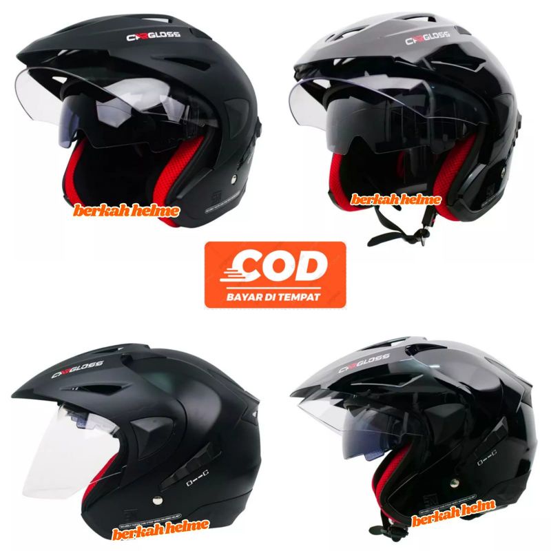 HELM CARGLOSS CDV CR Helm Half Face Double Visor