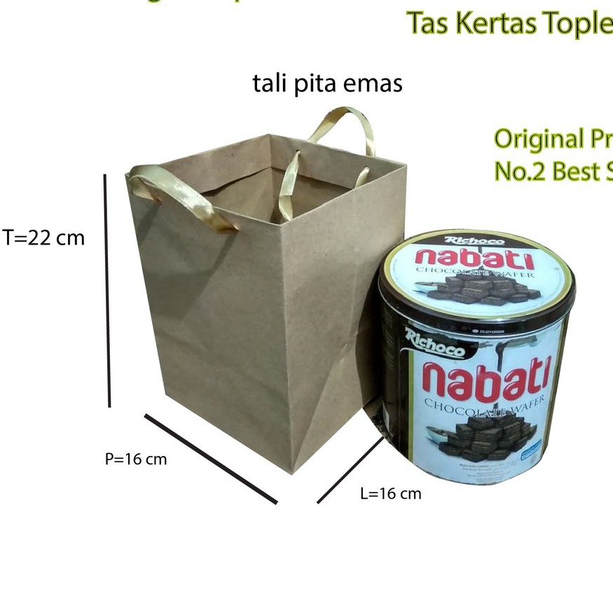 

Tas Kertas Polos Coklat Bahan Kraft Ukuran PLT 16x16x24 bertali hitam murah kuat berkualitas bagus COCOK WADAH KADO