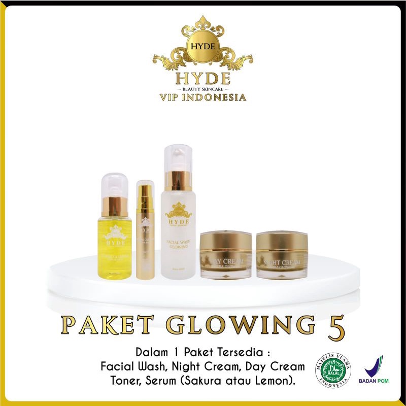 Hyde skincare paket isi 5 (dengan serum)