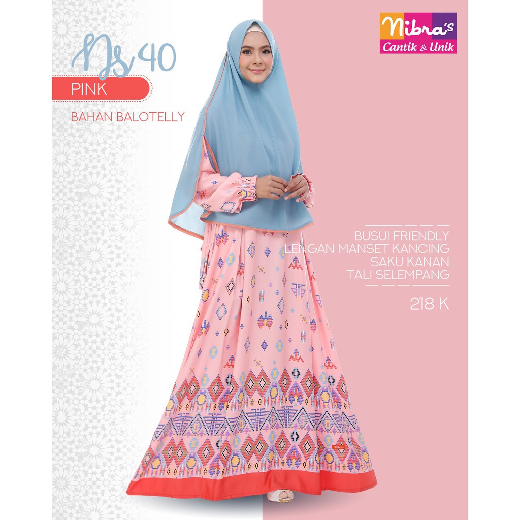 Nibras Gamis Syari NS 40 Pink