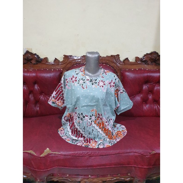 Baju Blouse Batik Jumbo XXL/Batik Atasan  Wanita Katun Stretch Big Size