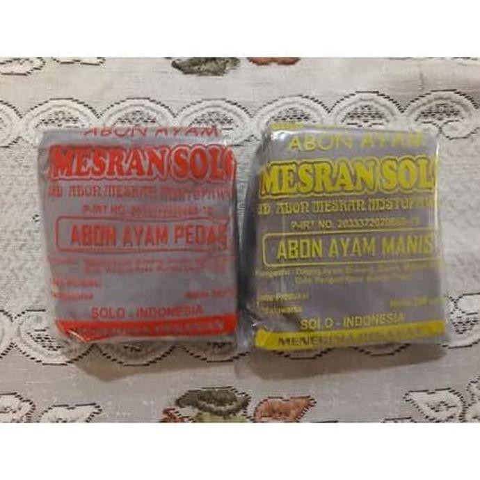 

Abon Ayam Mesran Solo 250G - Pedas