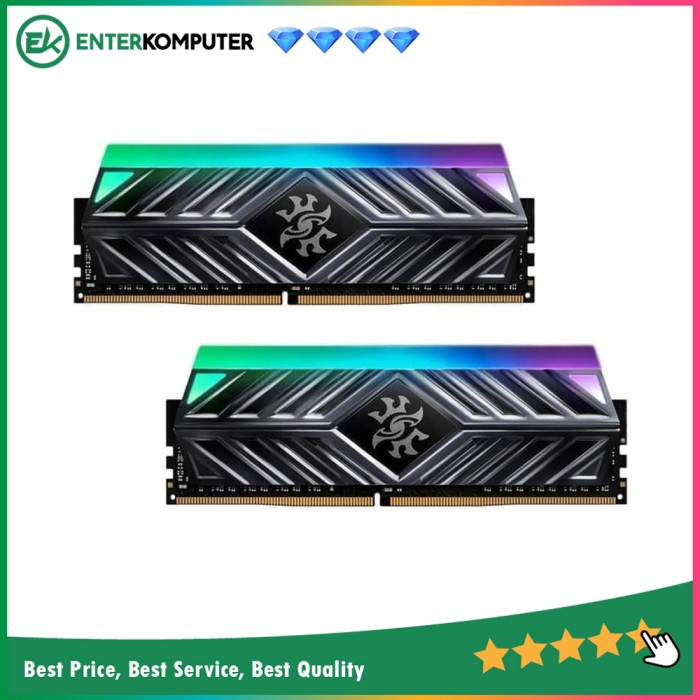 ADATA DDR4 XPG SPECTRIX D41 GREY PC25600 3200MHz 16GB (2X8GB) Dual Channel - RGB - AX4U320088G16A-DT