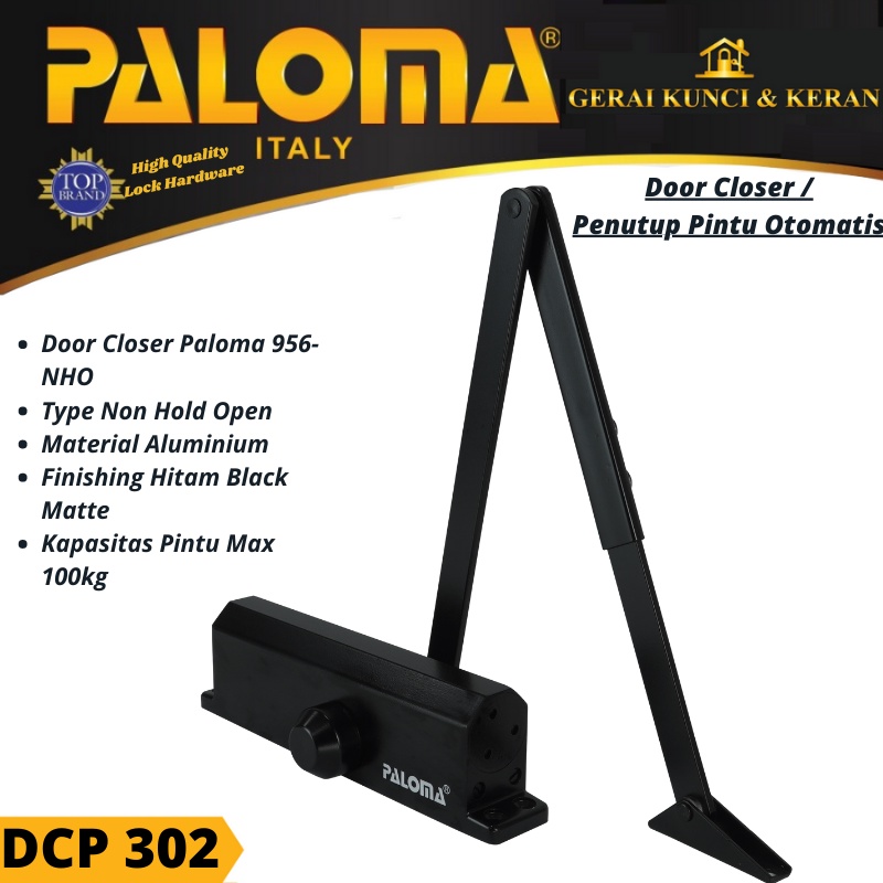 DOOR CLOSER PALOMA 956 NHO DCP 302 PENUTUP PINTU OTOMATIS HITAM BLACK