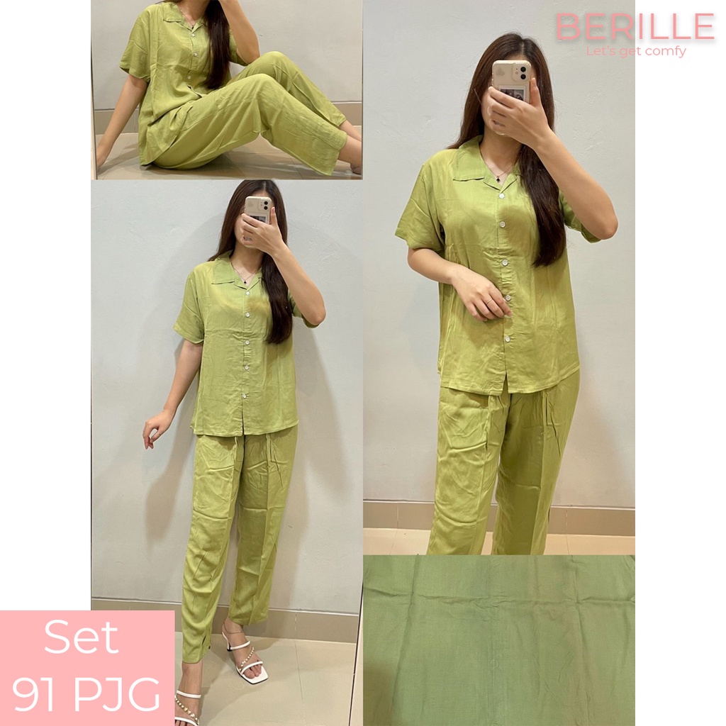 Piyama set Rayon Wanita / Setelan Piyama Wanita Motif / Piyama Rayon Viscose /  Piyama Motif Rayon Viscose Premium Termurah /Piyama Wanita Dewasa / Pajamas / Baju Tidur Wanita / Piyama setelan rayon viscose  (COD)-Set 91 PJG