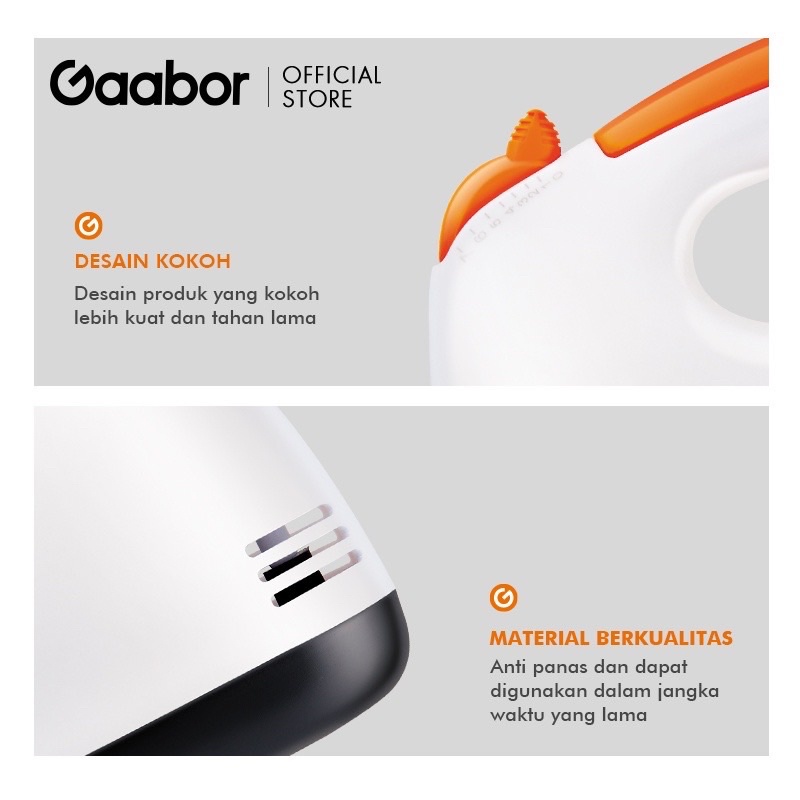 GAABOR HAND MIXER GE-M01A 100W KOCOKAN ADONAN TELUR ELEKTRIK 100% Ori