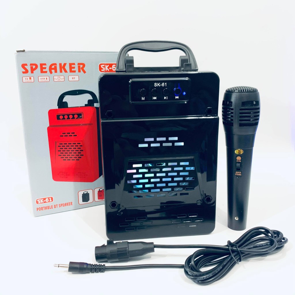 Speaker Mic Bluetooth SK-61 LED + Standing Wireless Speaker SK61 SUDAH ADA MIC