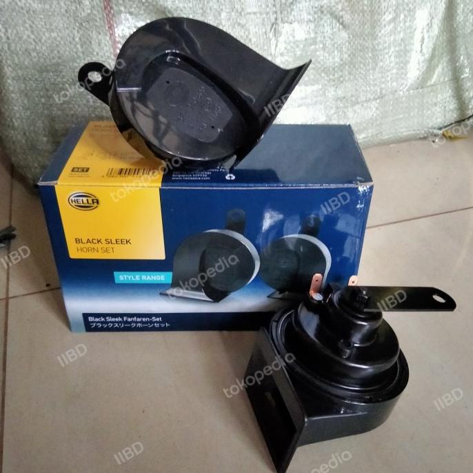 Set Snail Horn - Klakson Keong 24v/24 volt Hella Black Sleek