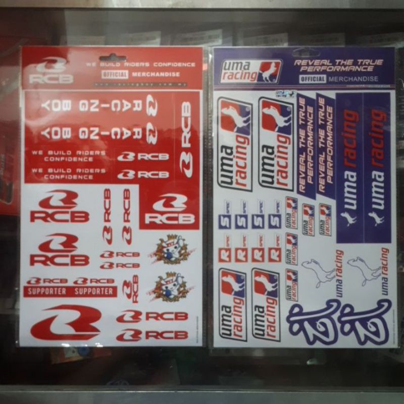 Stiker sticker RCB dan UMA RACING official merchandise asli ori original