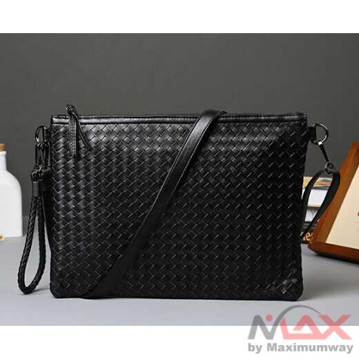 ETONWEAG 100% ORIGINAL Tas Genggam wanita exclusive import Kulit Motif Anyam Kulit Leather Clutch