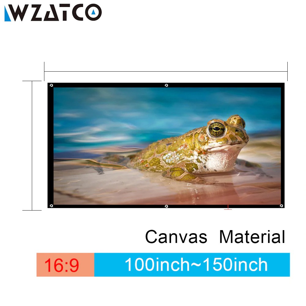 Gratis ongkir WZATCO 100inch/120inch/150inch 16:9 Projection Screen Canvas Movie Foldable HD