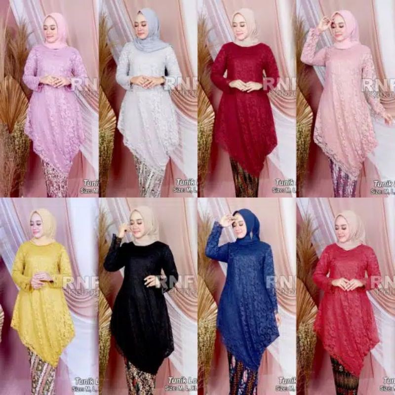 SET KEBAYA BRUKAT MUTIARA MIRING 1/KEBAYA WISUDA/KEBAYA TUNANGAN/KEBAYA MODERN