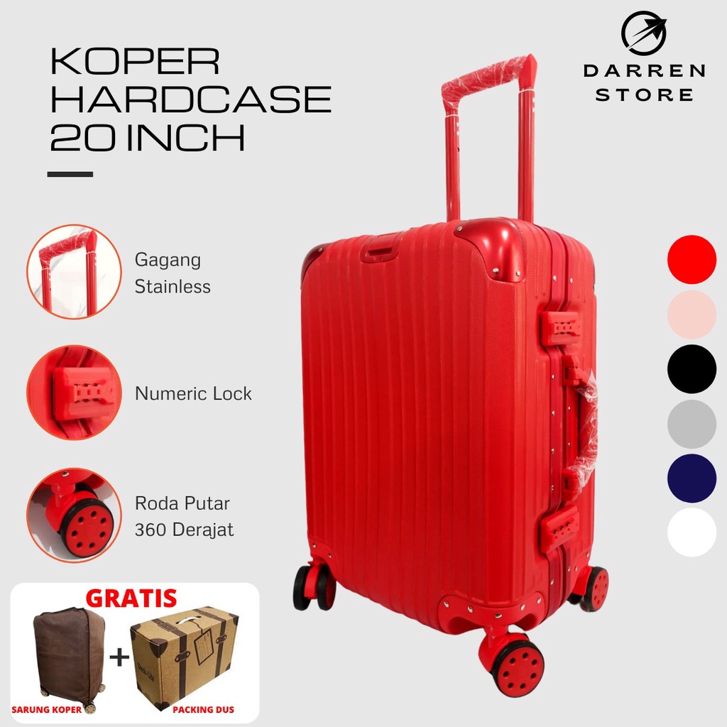 Koper Cabin 20inch Koper Hardcase Frame Koper Ringan Anti Pecah Double Lock