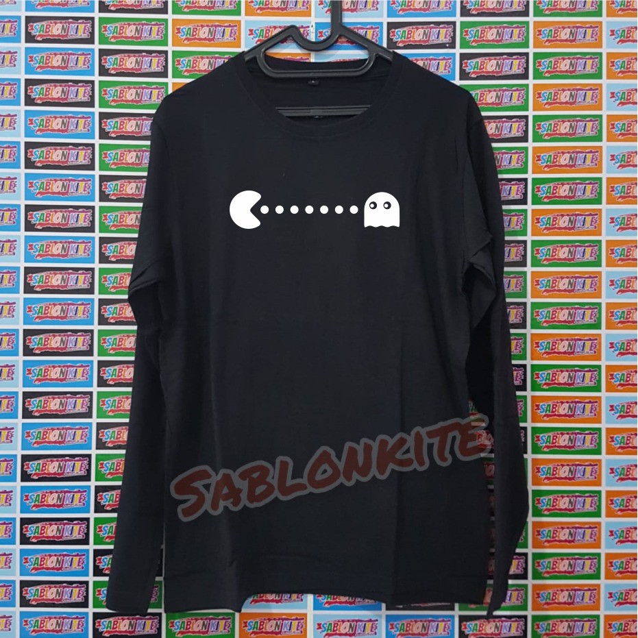 MURAH !!! KAOS SABLON PACMAN BAHAN KAOS COTTON COMBED 30S