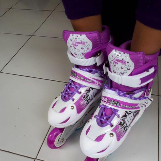 New Sepatu Roda Anak Inline Skate Murah Power Line Pl 6036 - Ungu 