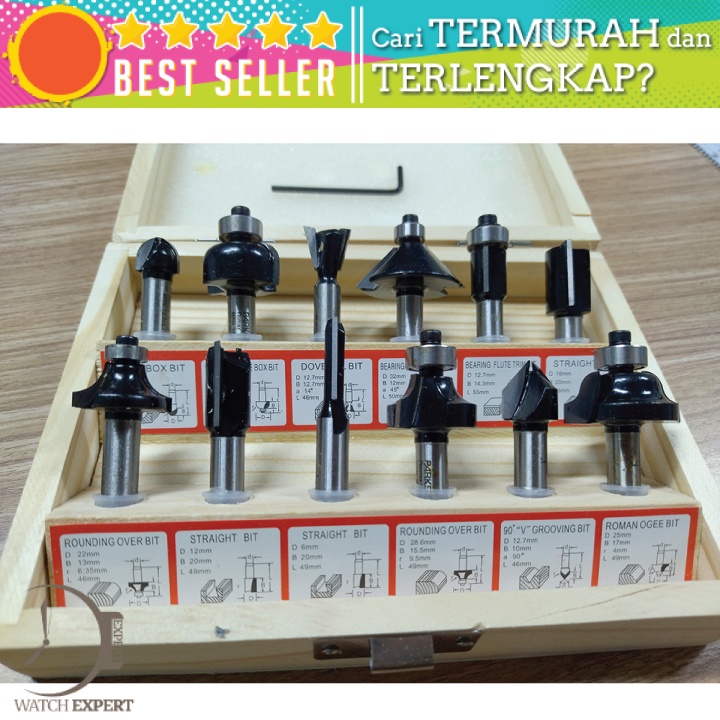 Mata Profil Kayu 1 Set 12 Pcs 8mm - SENHENG 270401