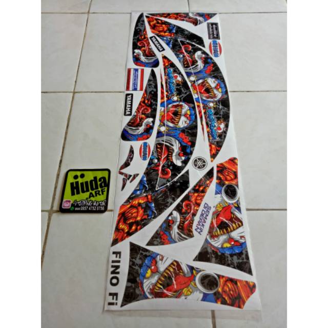 Striping lis sticker variasi yamaha fino fi Doraemon zombie 1