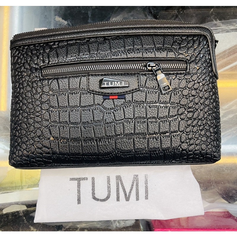 Clutch Tumi Premium Mirror Kulit Tas tangan Pria/Wanita Import quality