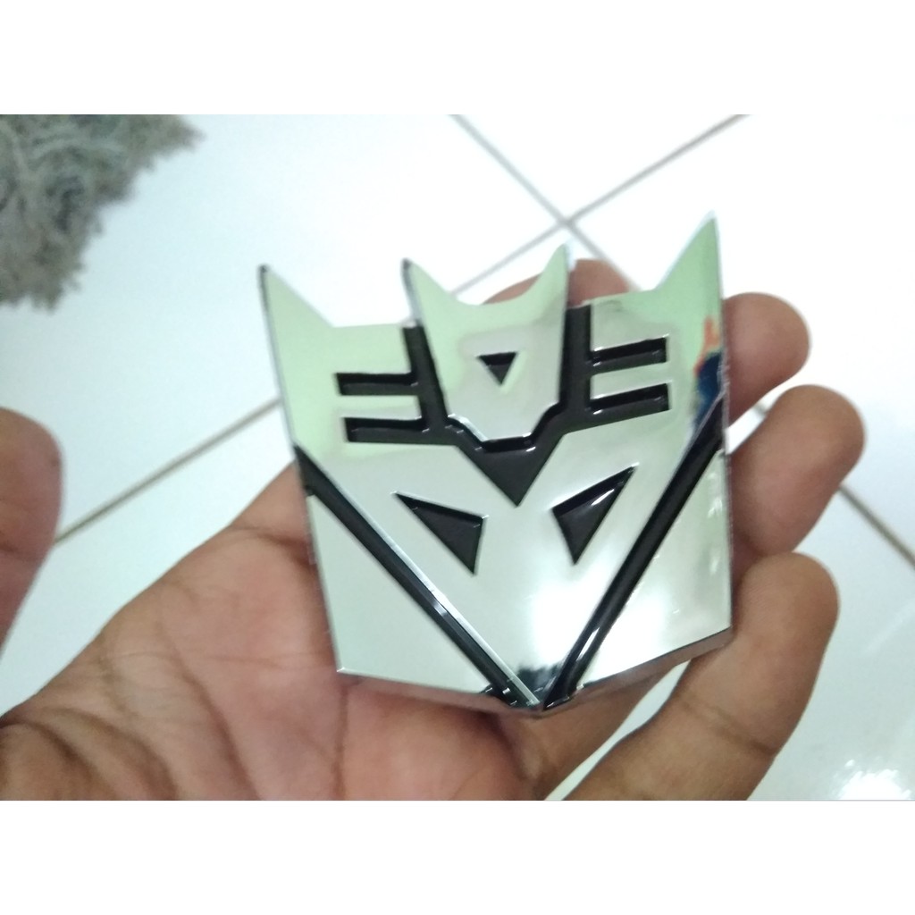 Emblem Transformer DECEPTICON Chrome Logo Transformers Robot Decpeticon Chrom