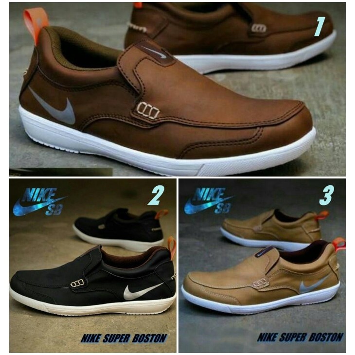 SEPATU PRIA FORMAL CASUAL SANTAI SLOP NIKE BOSTON ORIGINAL HANDMADE