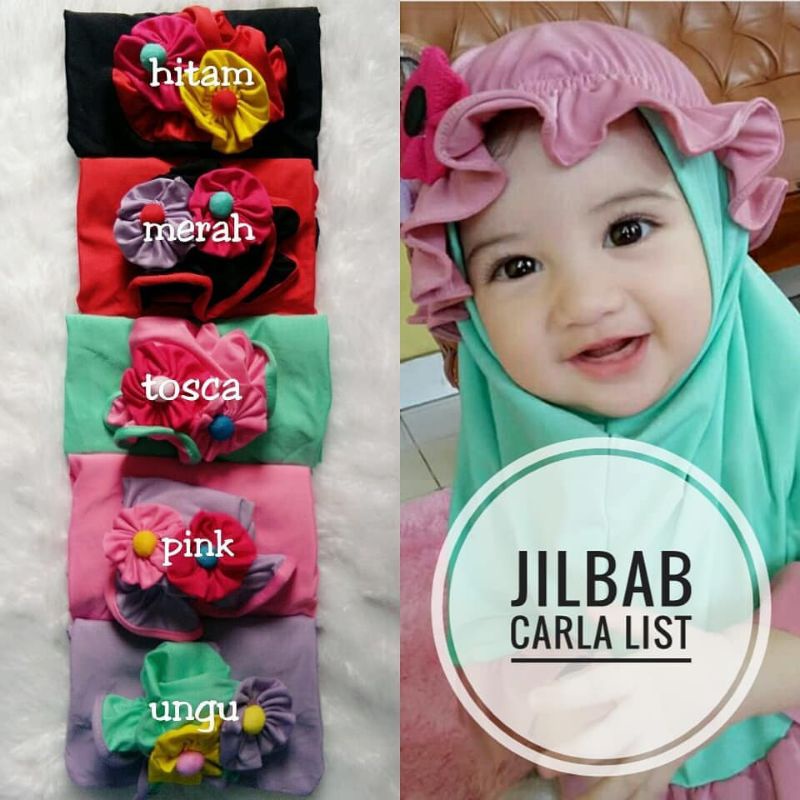 COD Hijab Anak / Kerudung Anak / Jilbab Anak / Turban Anak / Turban Bayi / Kerudung Bayi Varian Topi Rumbai Cantik Bahan Adem Melar Tidak Sakit