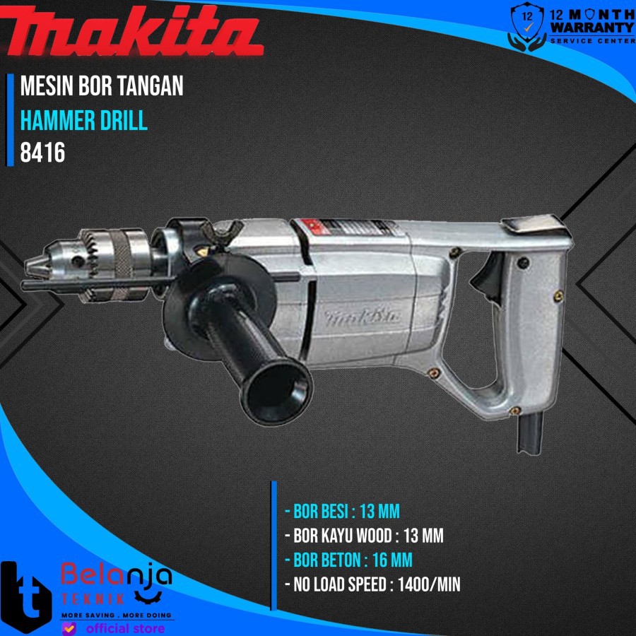 BIG SALE       Makita Mesin Bor Beton 8416 Hammer Drill 570 Watt 16 MM Jepang