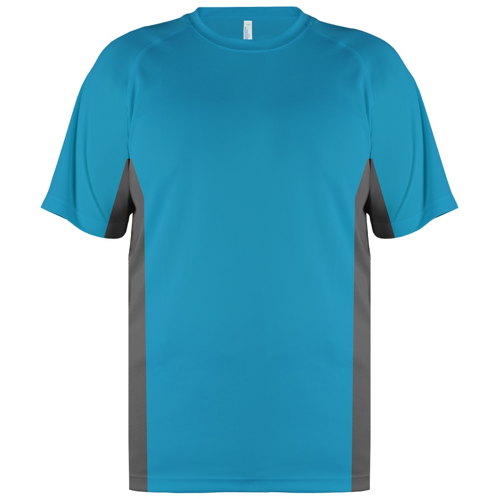 NEW STATES APPAREL Kaos Polos Olahraga Pria dan Wanita Lengan Pendek Dri Fit Dua Warna S-2XL -2701-Royal Blue /Charcoal