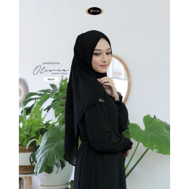 pasmina plisket OLIVIA ori yessana hijab bahan ceruty babydoll