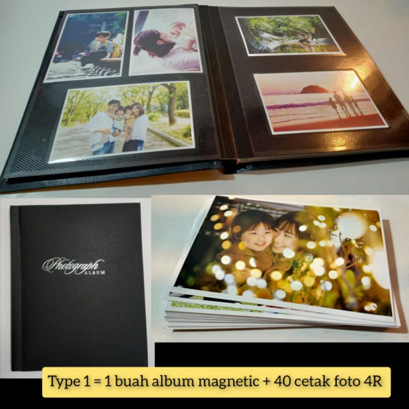 [ PAKET MURAH ] ALBUM FOTO + CETAK 4R 40 Foto FREE