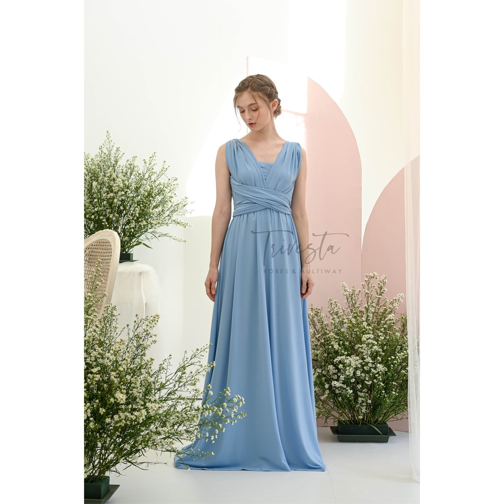 MAXI | SKY BLUE | MULTIWAY INFINITY CONVERTIBLE DRESS | FREE KEMBEN &amp; SPECIAL LONG SCRAFT