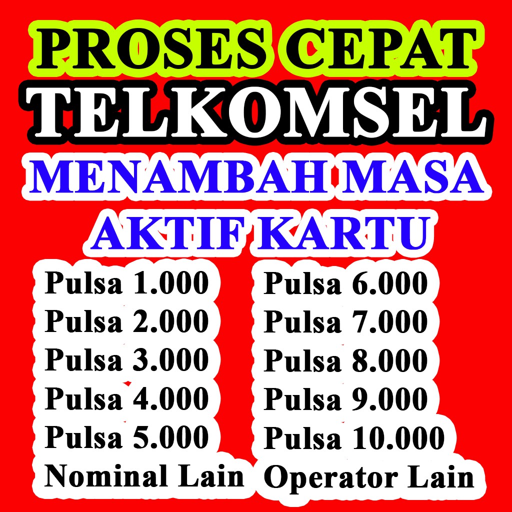 PROSES CEPAT  PULSA TELKOMSEL 1k 2k MULAI DARI PULSA 1000 2000 3000 4000 5000 6000 7000 3k 4k 5k 6k