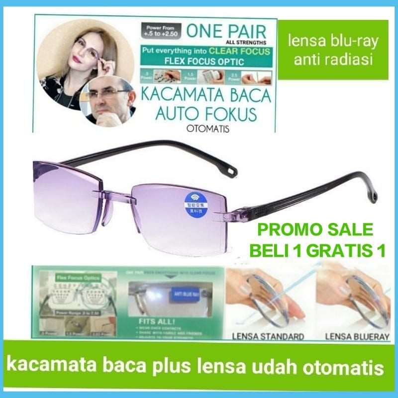 KACAMATA BACA AUTO FOCUS ANTI RADIASI BLUE RAY.kacamata baca wanita // kacamata plus baca pria // ka