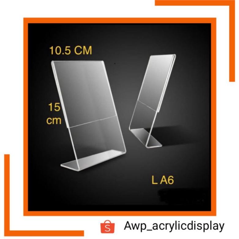 

Acrylic akrilik tent card tempat brosur L A6 15 cm x 10.5 cm