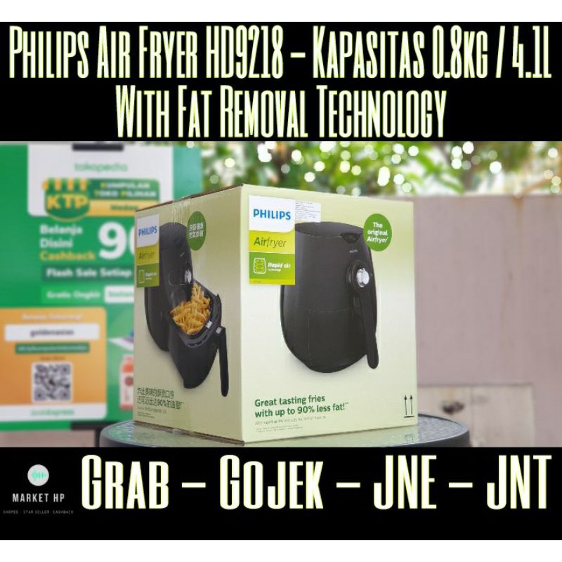 Philips Air Fryer HD9218 - Kapasitas 0.8kg / 4.1L