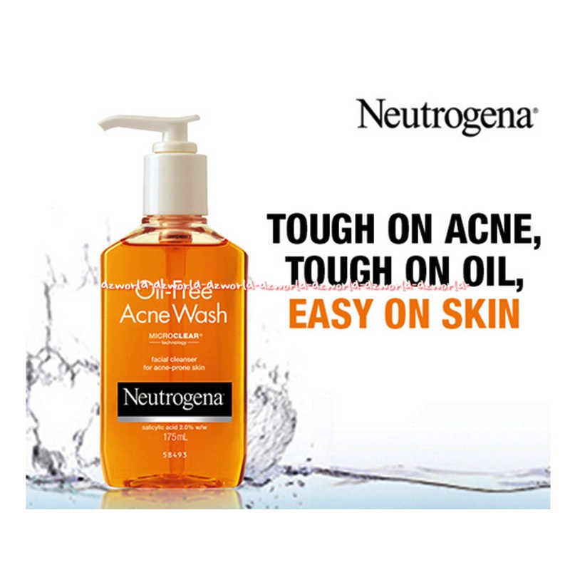 Neutrogena Oil Free Acne Wash Facial Cleanser 175ml Sabun Wajah