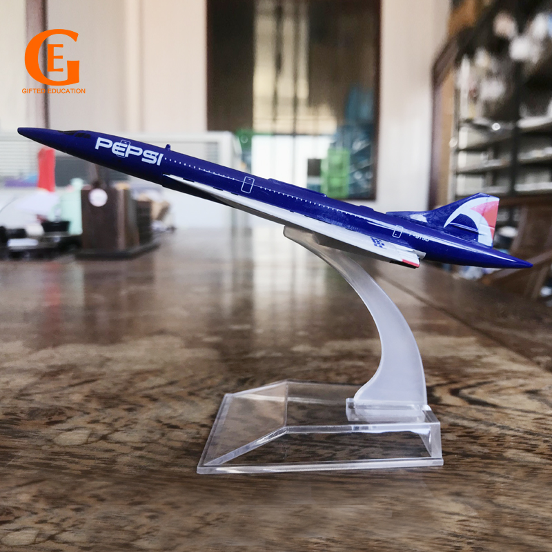 Miniatur Diecast Pesawat Pepsi Concorde Bahan Metal Warna Polos Ukuran 16CM