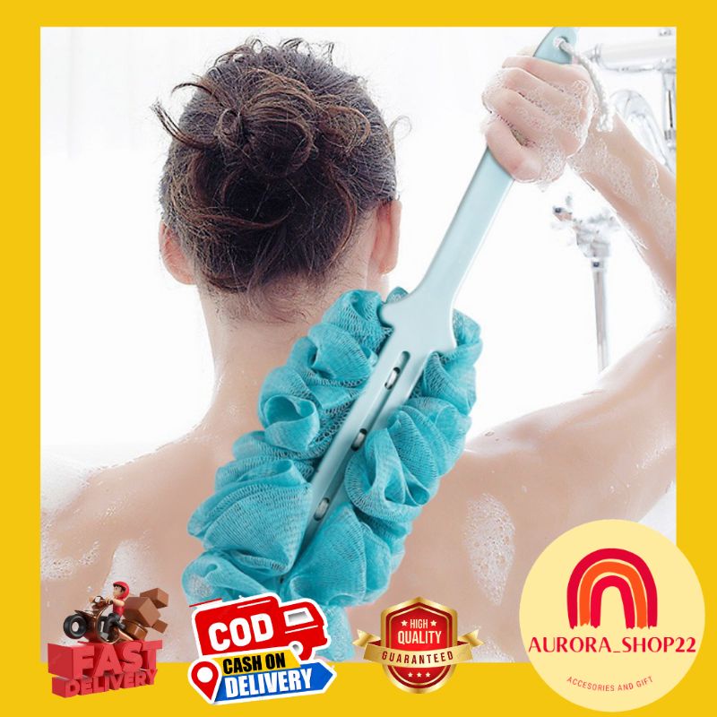 [COD] Sikat Mandi Punggung Spons Mandi Sponge Jala Busa Mandi Sikat Punggung Spons Mandi Dengan Gagang