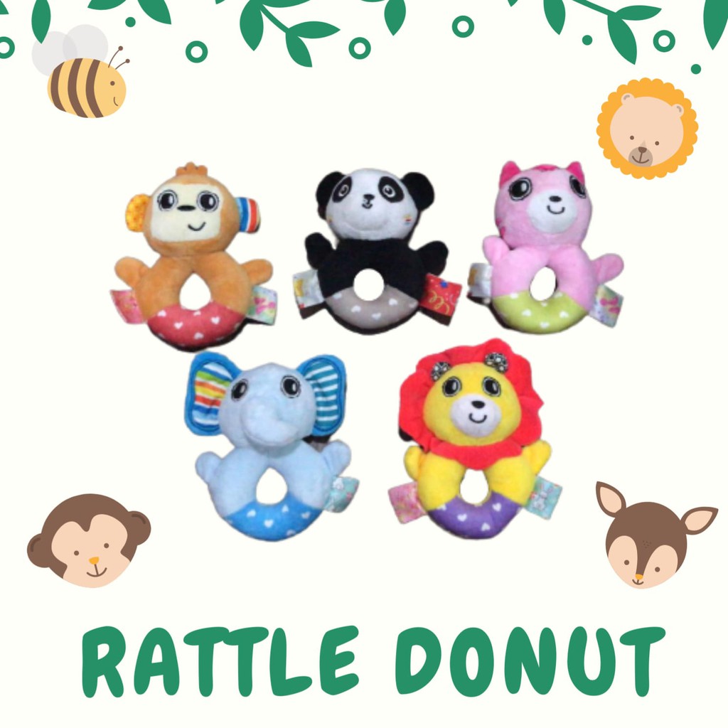 Rattle Teether Donut Lucu Mainan Bayi Kekinian JH