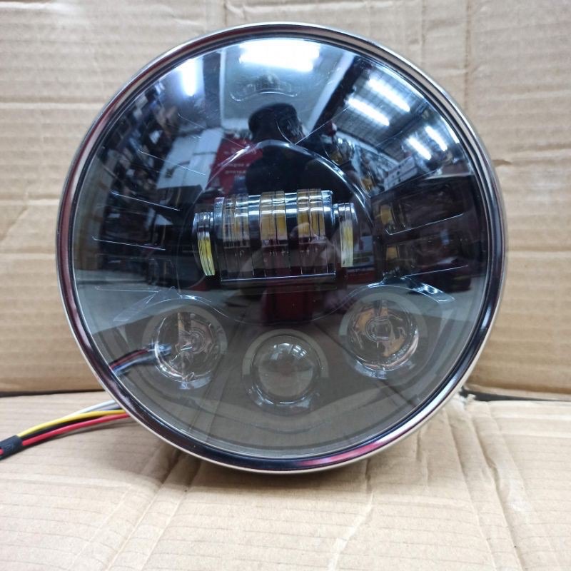 Lampu DAYMAKER 7 inch 19 titik Led n Batok Besi 45w Dot SAE scorpio Tiger XSR Vixion custom W175