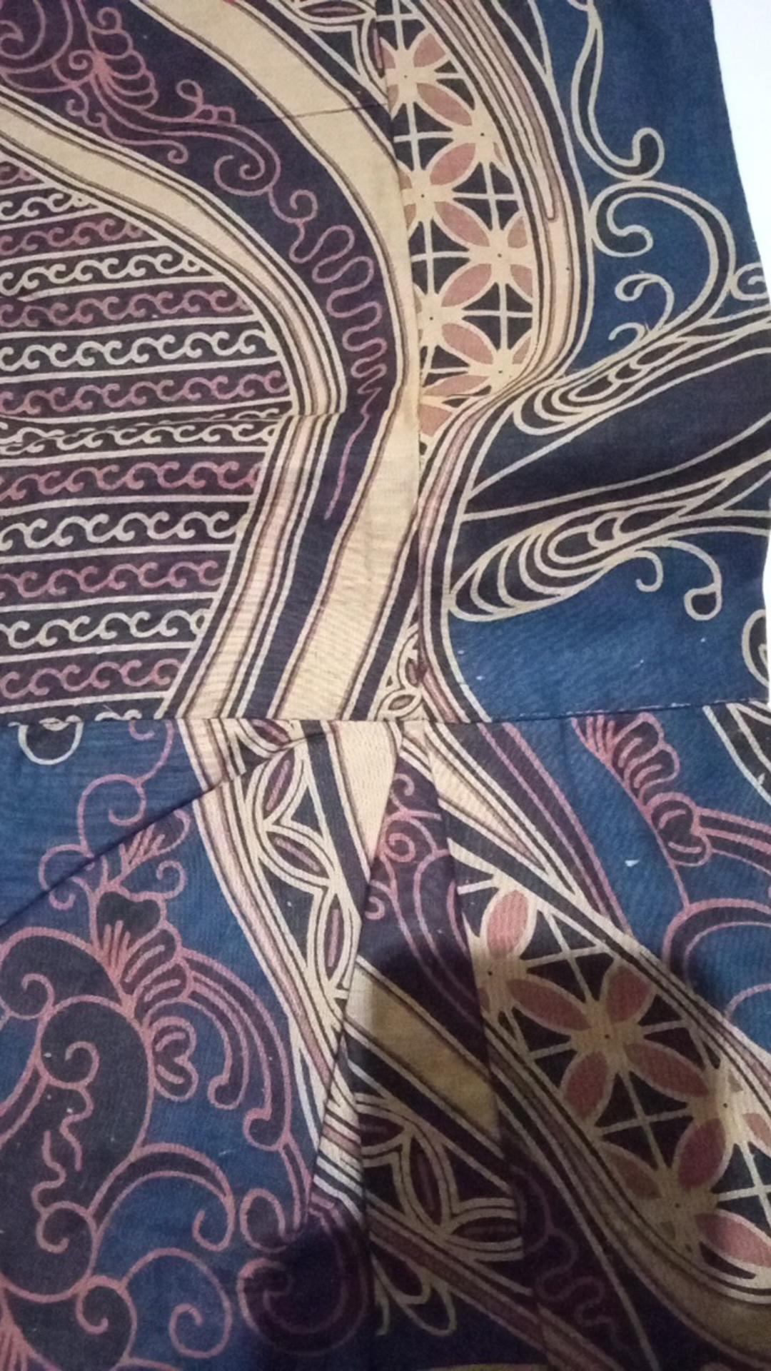 Batik Couple Keluarga Modern Sania Ruffle Ori Ndoro Jowi Dnt Motif  Banyu Mili Navy Termurah Shopee