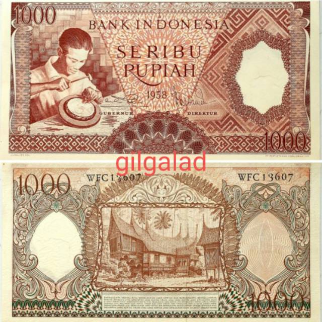 UANG KUNO 1000 RUPIAH PEKERJA 1958