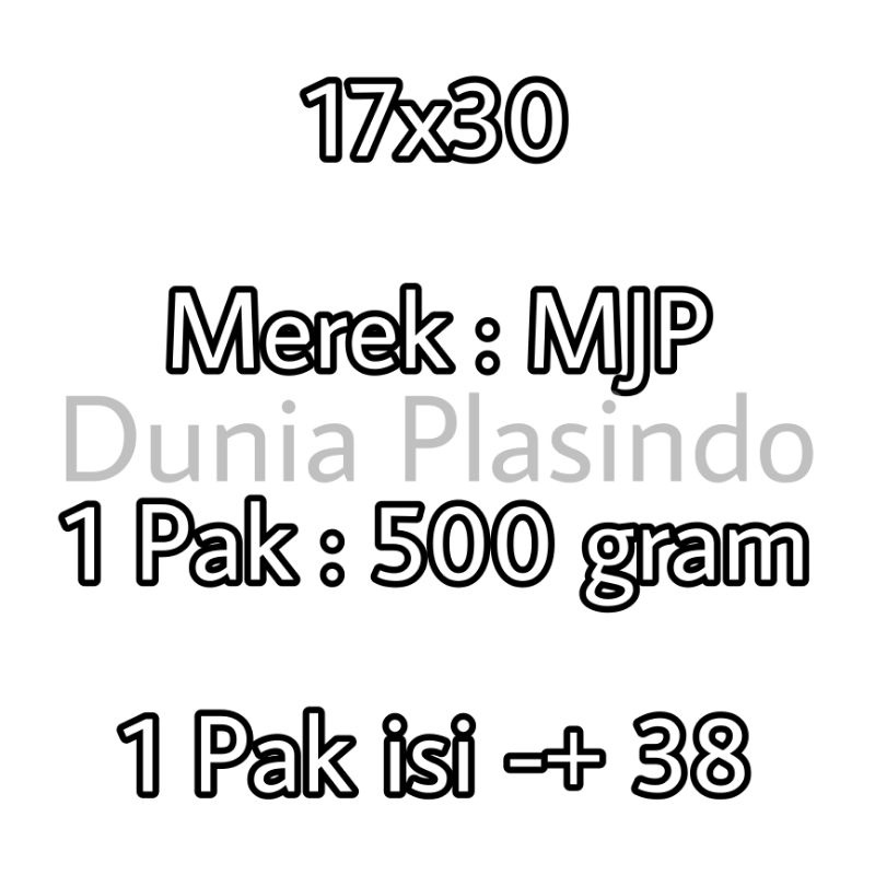 Plastik PP Bening MJP Tebal 0.12 Uk. 17x25 17x30 kaku untuk packing kemasan snack kerupuk