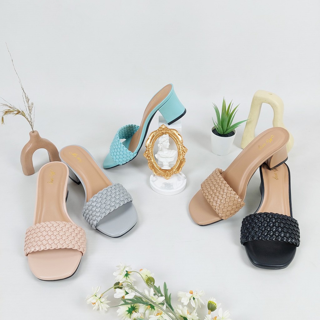 Ms Sandal High Heels Hak Tahu Kepang Wanita Impor Murah Msh 02