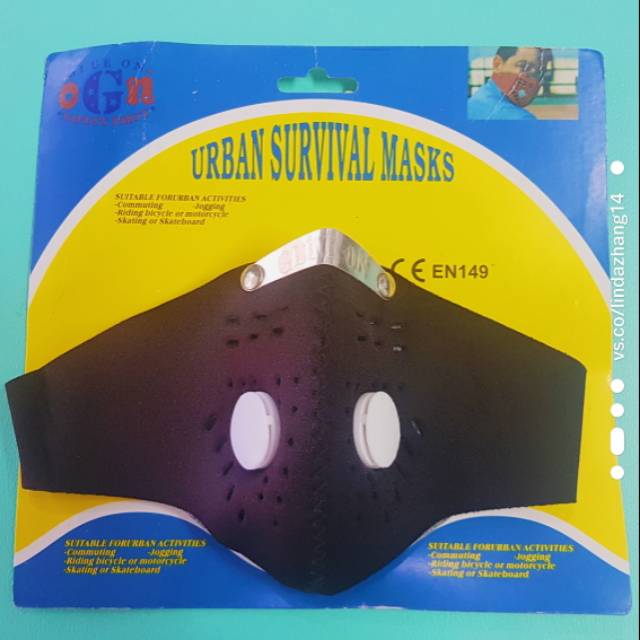 MASKER EN149 URBAN SURVIVAL MASK OGN ORIGINAL,Filter setara FFP1 ANTI POLUSI, DEBU, POLLEN, PARTIKEL
