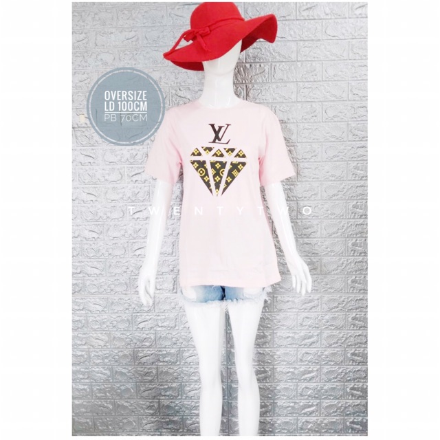 Tshirt wanita ukuran XL kaos woman kode 2252 LV original kualitas ekspor